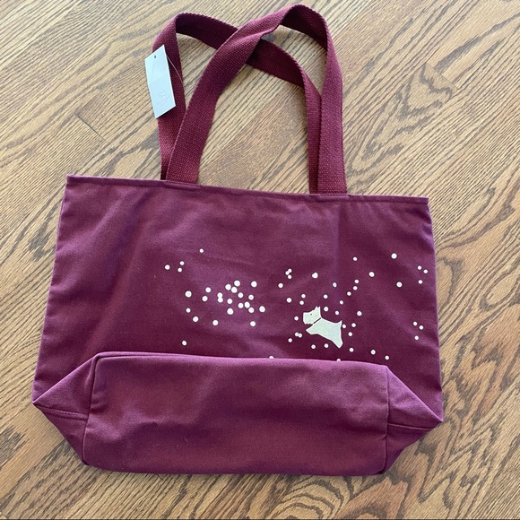 NWT Radley London Sparkle Burgundy & Gold Tote Bag - Picture 4 of 9